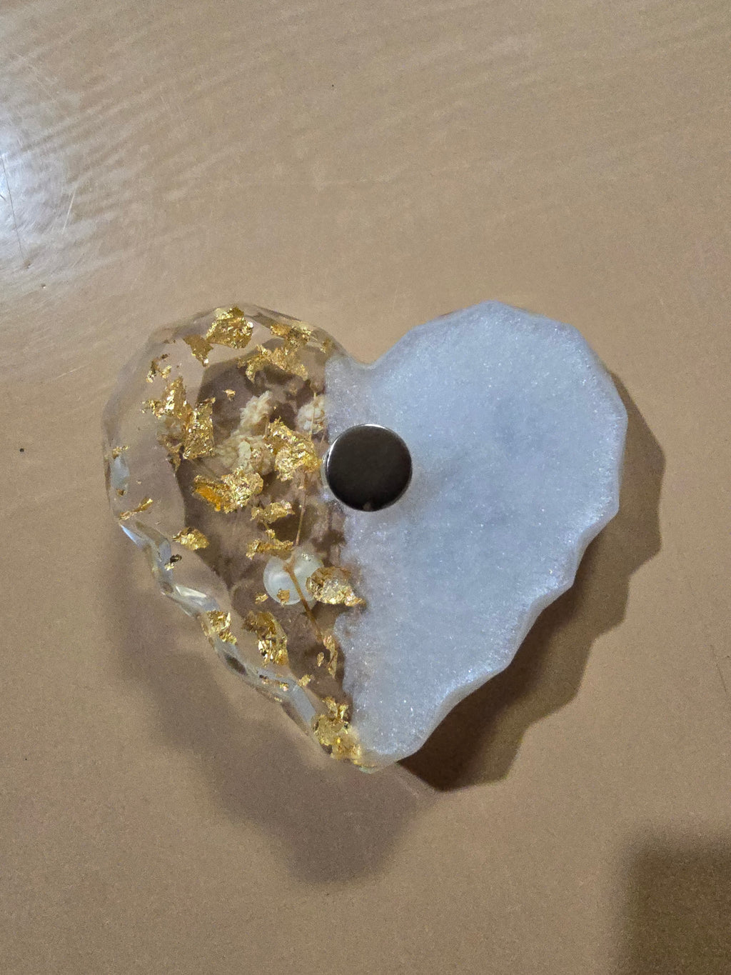 Personalized Epoxy Resin Heart Wedding Favor – Custom Initials Keepsake