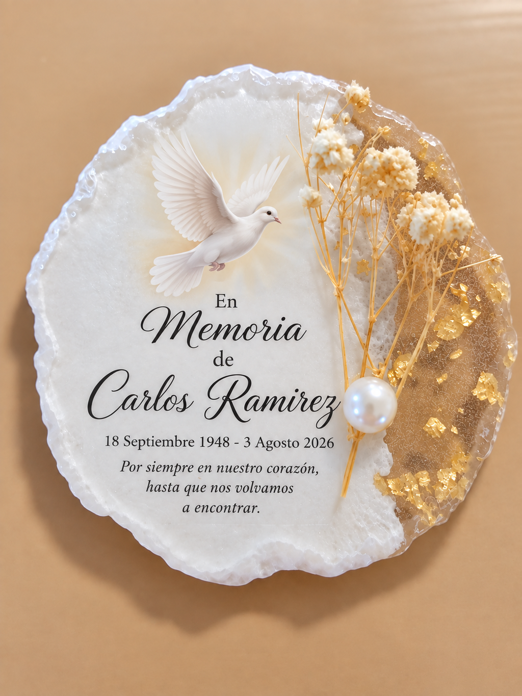 Personalized Memorial Keepsake – Epoxy Resin Funeral Favor with Photo – 4"